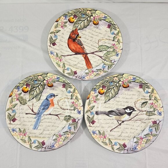 American Atelier At Home Morning Song Bird Salad Luncheon Plates – Set of 3 - Picture 11 of 16
